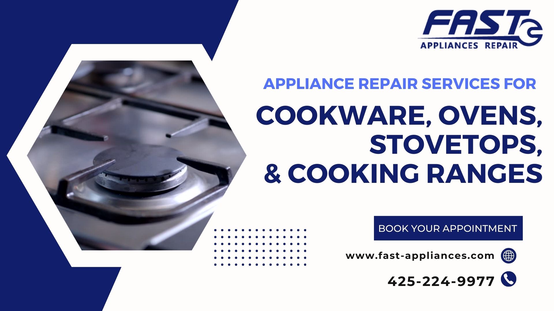 Appliance Repair Services for Cookware, Ovens, Stovetops, & Cooking Ranges
