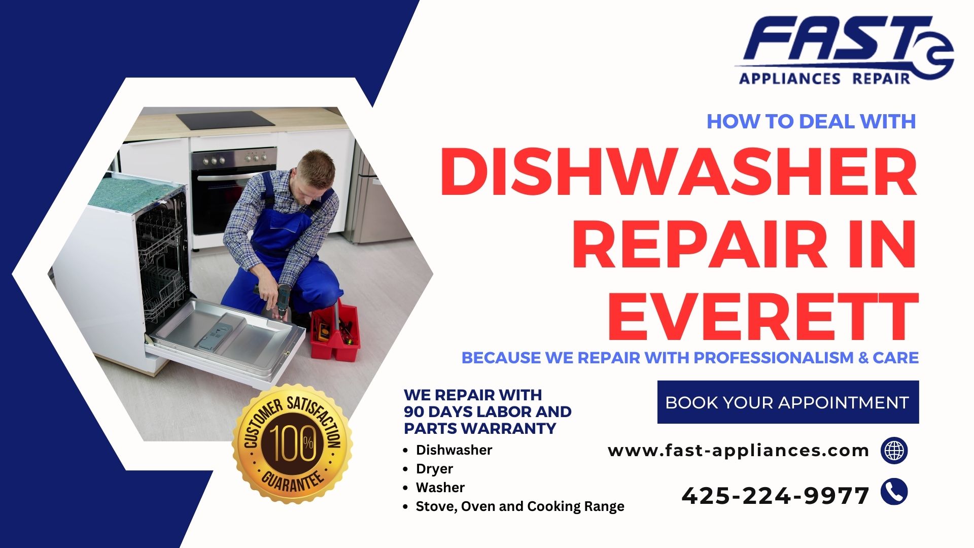 How to Deal With Dishwasher Repair in Everett by Fast Appliances Repair